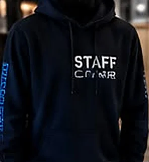 Sweat à capuche noir floqué STAFF